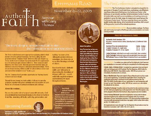 The Firs Authentic Faith Brochure Design