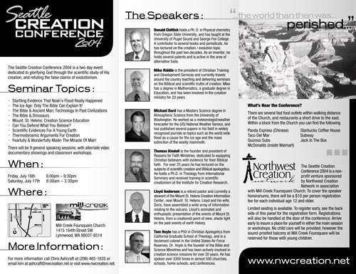 Seattle Creation Conference Brochure Design
