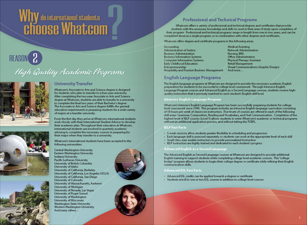 Whatcom Community College International Programs Brochure Design
