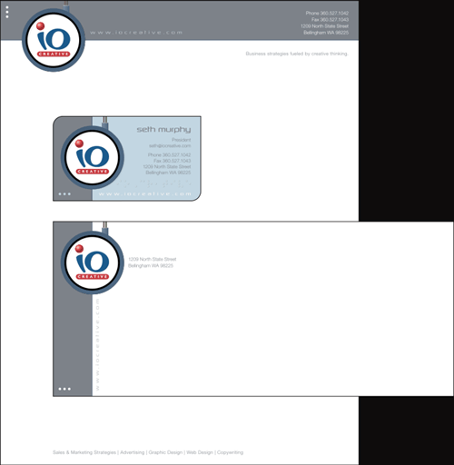 ioCreative Letterhead, Envelope, and Business Card Design