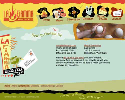La Fiamma Wood Fire Pizza Website Design