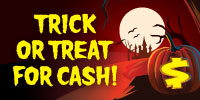 Trick Or Treat For Cash Website Banner Design