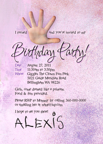 Alexis Smith-Bishop 5th Birthday Invitation Design