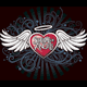 Screams Of Angels Winged Heart Girls T-shirt Graphic Design
