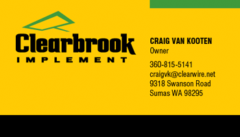 Clearbrook Implement Business Card Design