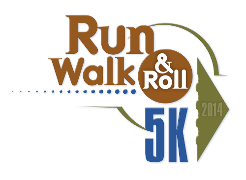 Run Walk & Roll 5K Logo Design