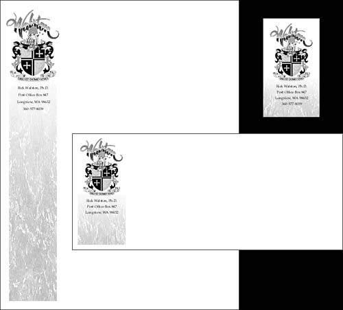 Walston Coat Of Arms Letterhead, Envelope, and Business Card