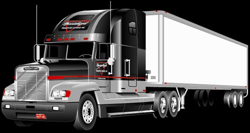Specialized Transport Service Truck Illustration