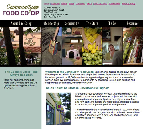 Community Food Coop Website Design