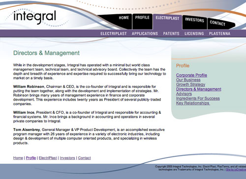 Integral Technologies Website Design