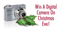 Win A Digital Camera On Christmas Eve Website Banner Design