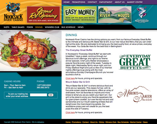 Nooksack River Casino Website Design
