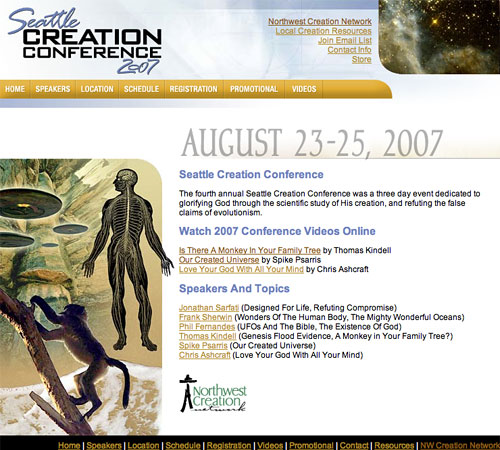 Seattle Creation Conference Website Design